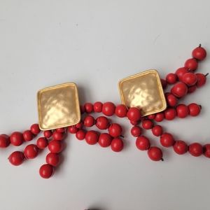 Zara Red and Gold Statement earrings
